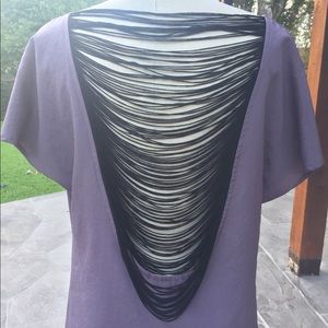Lush Purple and Black String Back Tunic